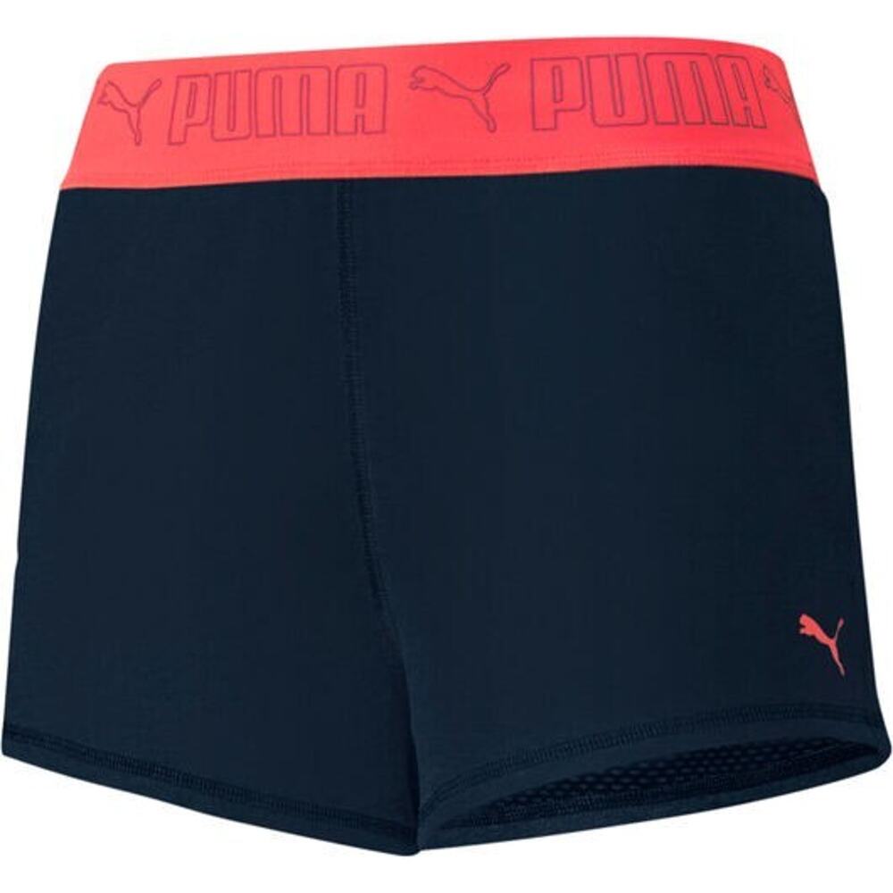 PUMA Women’s 3" Training Shorts S Dark Blue Elastic Waist DryCELL New